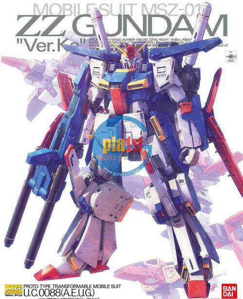 Brand New Unopen BANDAI MG 1/100 ZZ MSZ-010 double Zeta Gundam ZZ Gundam Ver.Ka