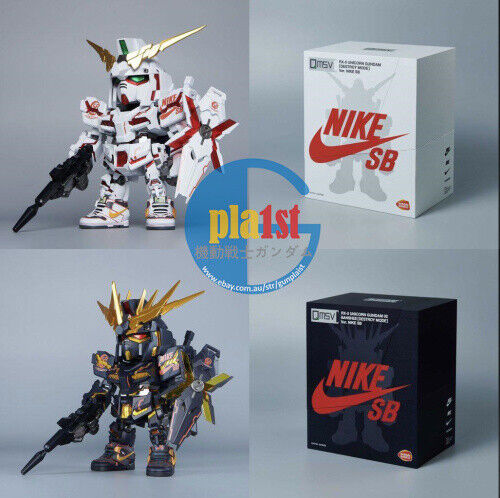 New Bandai x Nike SB QMSV Unicorn Gundam Banshee Set with Key Ring