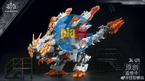 New SUN QUEEN DESTINY CHU MECHA DINO X-01 DINOSAUR (WHITE ORANGE / BLACK RED)