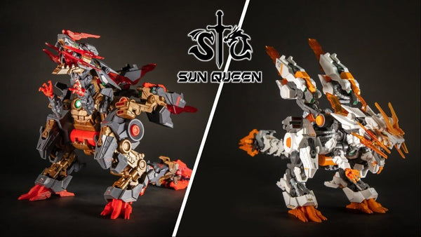 New SUN QUEEN DESTINY CHU MECHA DINO X-01 DINOSAUR (WHITE ORANGE / BLACK RED)