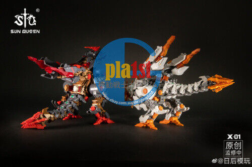 New SUN QUEEN DESTINY CHU MECHA DINO X-01 DINOSAUR (WHITE ORANGE / BLACK RED)