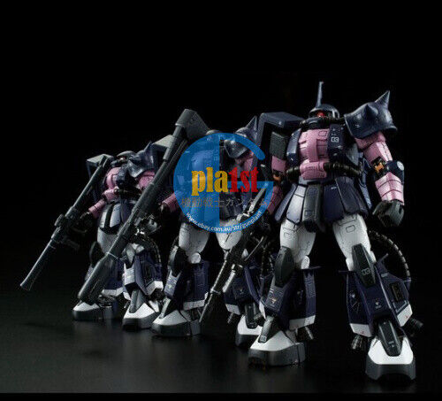 Brand New P-BANDAI RG 1/144 BLACK TRI-STARS ZAKU II (3 Units Combo+Action Base)