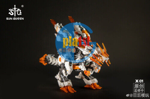 New SUN QUEEN DESTINY CHU MECHA DINO X-01 DINOSAUR (WHITE ORANGE / BLACK RED)