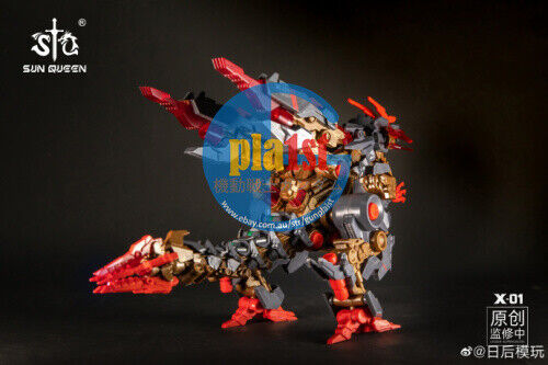 New SUN QUEEN DESTINY CHU MECHA DINO X-01 DINOSAUR (WHITE ORANGE / BLACK RED)